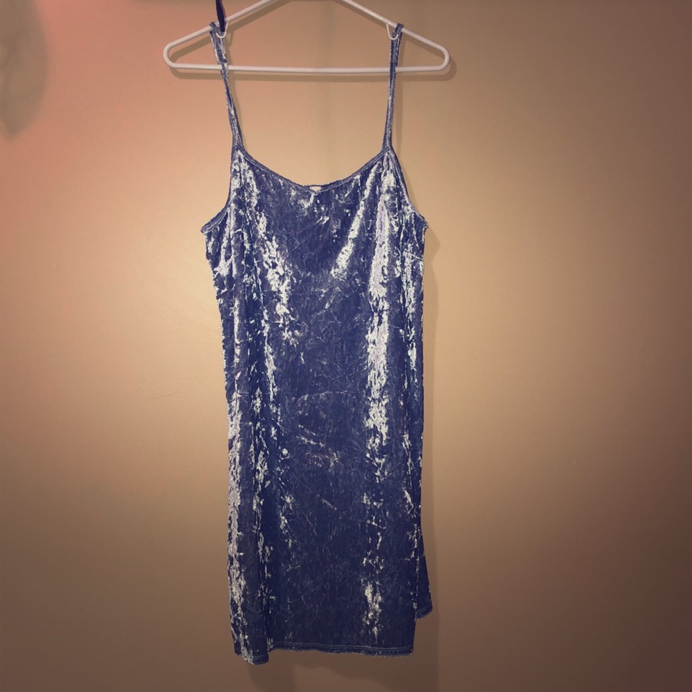 Blue Velvet Dress